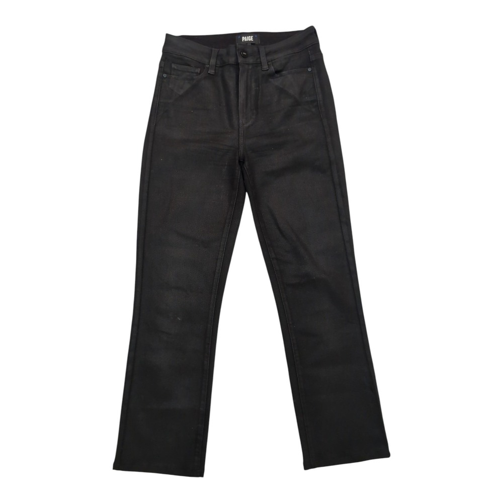 Paige Cindy Jeans Womens Size 27 Coated Black High Rise Denim